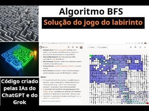 Thumbnail de Algoritmo Busca Largura (BFS) , Labirintos: Visualização e Código