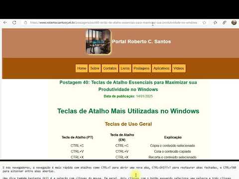 Capa do vídeo Use teclas de atalho para aumentar sua produtividade