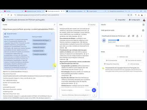 Thumbnail de Classificação de Textos em PLN - Notebook LM