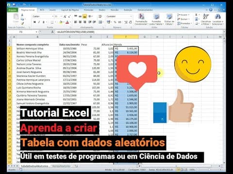 Tabela com dados aleatórios #excel #exceltips Thumbnail de Tabela com dados aleatórios #excel #exceltips